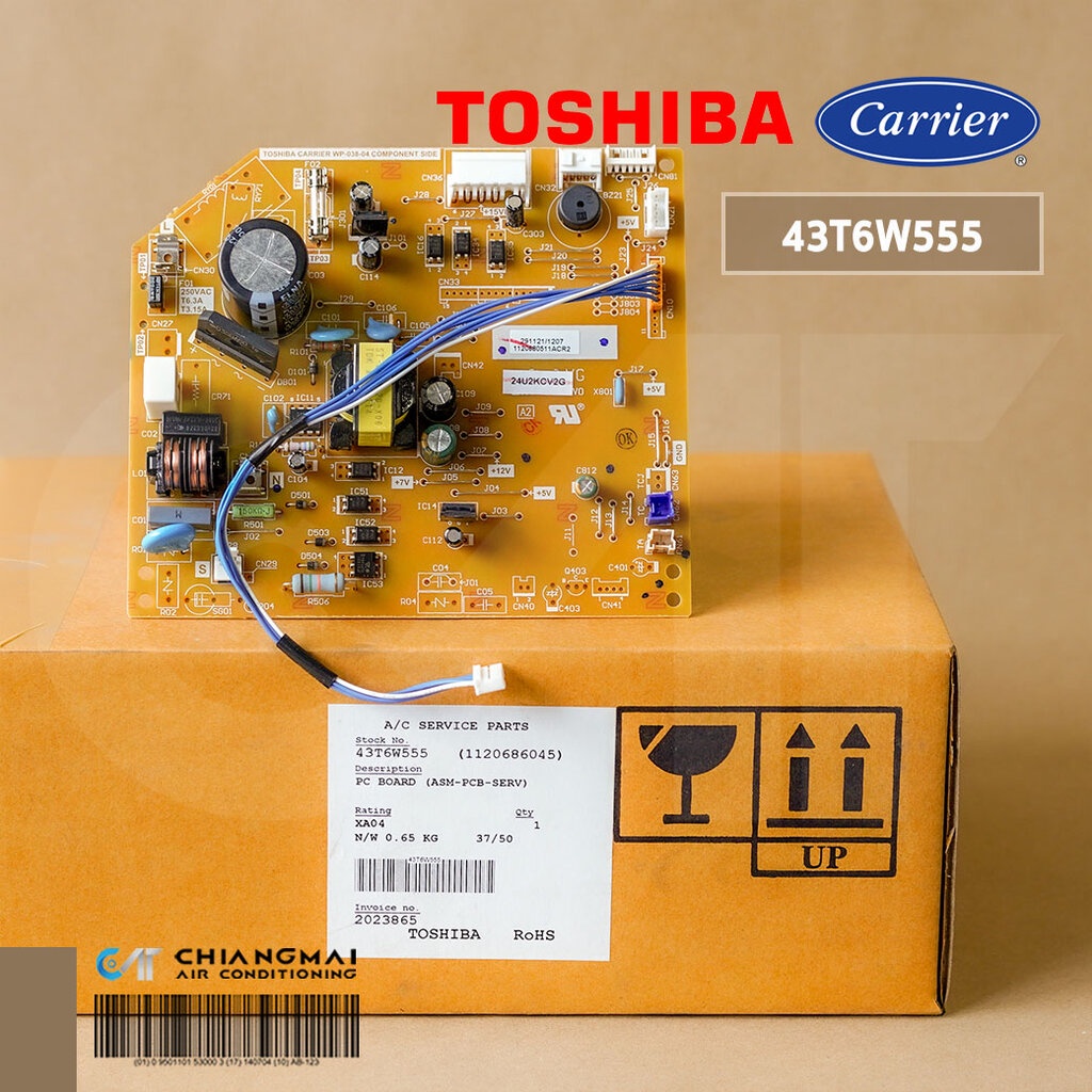 43t6w555 แผงวงจรแอร์ Carrier แผงบอร์ดแอร์แคเรียร์ บอร์ดคอยล์เย็น รุ่น 