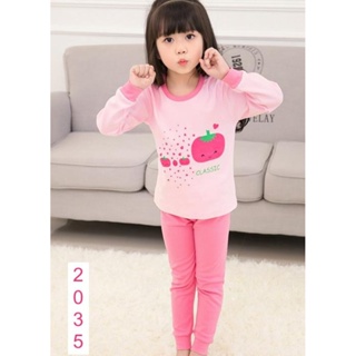 L-PJG-2035-GM ชุดนอนเด็กหญิง แนวเกาหลี สีชมพู ลายTomato 🚒 พร้อมส่ง ด่วนๆ จาก กทม 🚒
