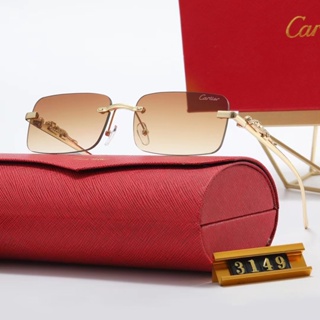 Cartier แว่นตากันแดด เลนส์ไล่โทนสี แบรนด์หรู แฟชั่นคลาสสิก สไตล์วินเทจ สําหรับผู้ชาย ผู้หญิง
