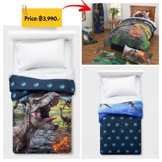 ผ้านวมใช้ได้สองฝั่งของแท้นำเข้าจากอเมริกา Jurassic World Twin Reversible T - Rex Comforter Blue