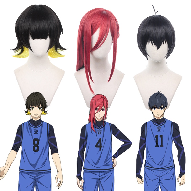 วิกผมคอสเพลย์-อนิเมะ-blue-lock-isagi-yoichi-chigiri-hyoma-สีฟ้า-สําหรับปาร์ตี้ฮาโลวีน