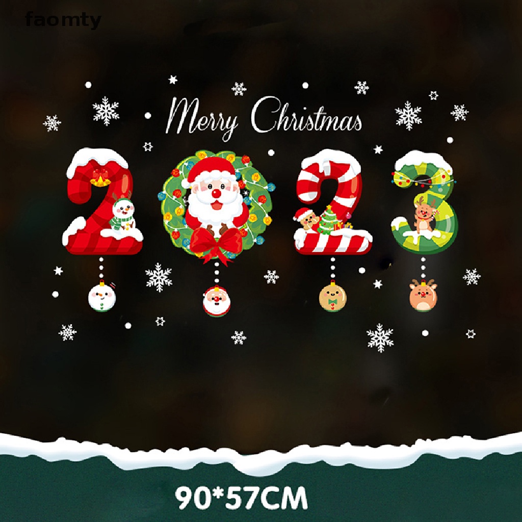 faomty-สติกเกอร์ติดผนัง-กันน้ํา-ลายคริสต์มาส-ปีใหม่-2023-th