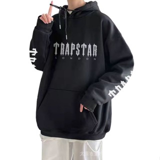 เสื้อกันหนาวแขนยาว ขนาดใหญ่ ลาย Trapstar London แฟชั่นฤดูใบไม้ร่วง และฤดูหนาว สไตล์คลาสสิก สําหรับผู้ชาย และผู้หญิง