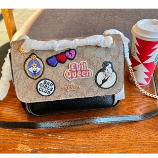 Disney X Coach Klare Crossbody 25 In Signature Canvas With Patches