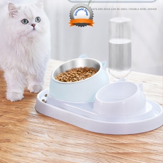 (มีร่องใส่น้ำ กันมด) ชามอาหารแมว ชามอาหารสุนัข ใน 1 ชุด จะมี ชามแมว และ ที่ให้น้ำอัตโนมัติ