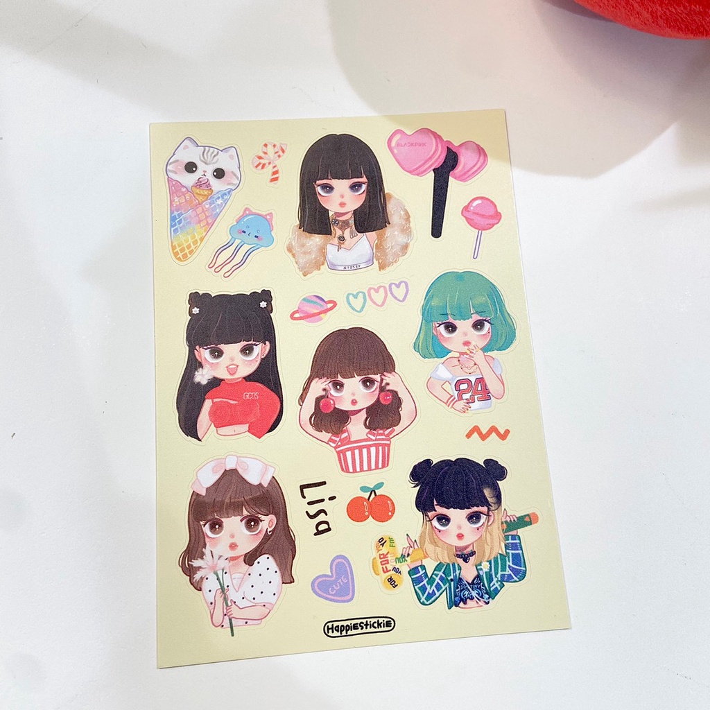 พร้อมส่ง-สติ๊กเกอร์ลิซ่า-แบรนด์-happie-stickie