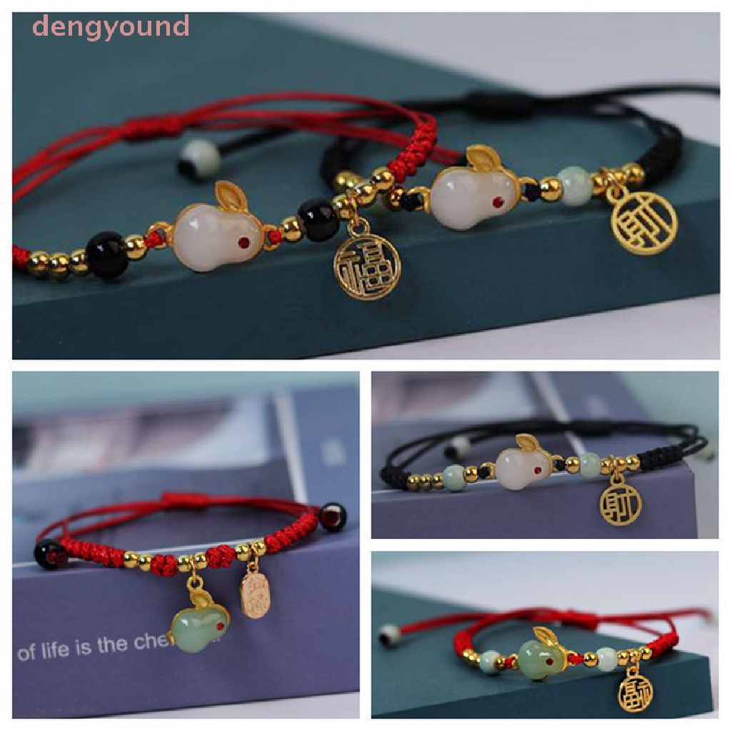 dengyound-สร้อยข้อมือเชือกถัก-จี้รูปกระต่ายปี-2023-สีแดง-น่ารัก-ของขวัญ-สําหรับแฟนสาว-นักเรียน-diy