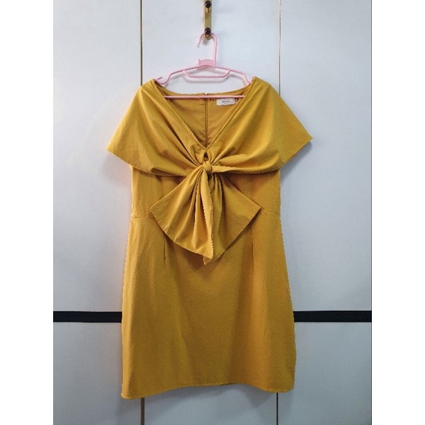2nd-varinna-dress-สีเหลือง-แขนกุด-plus-size