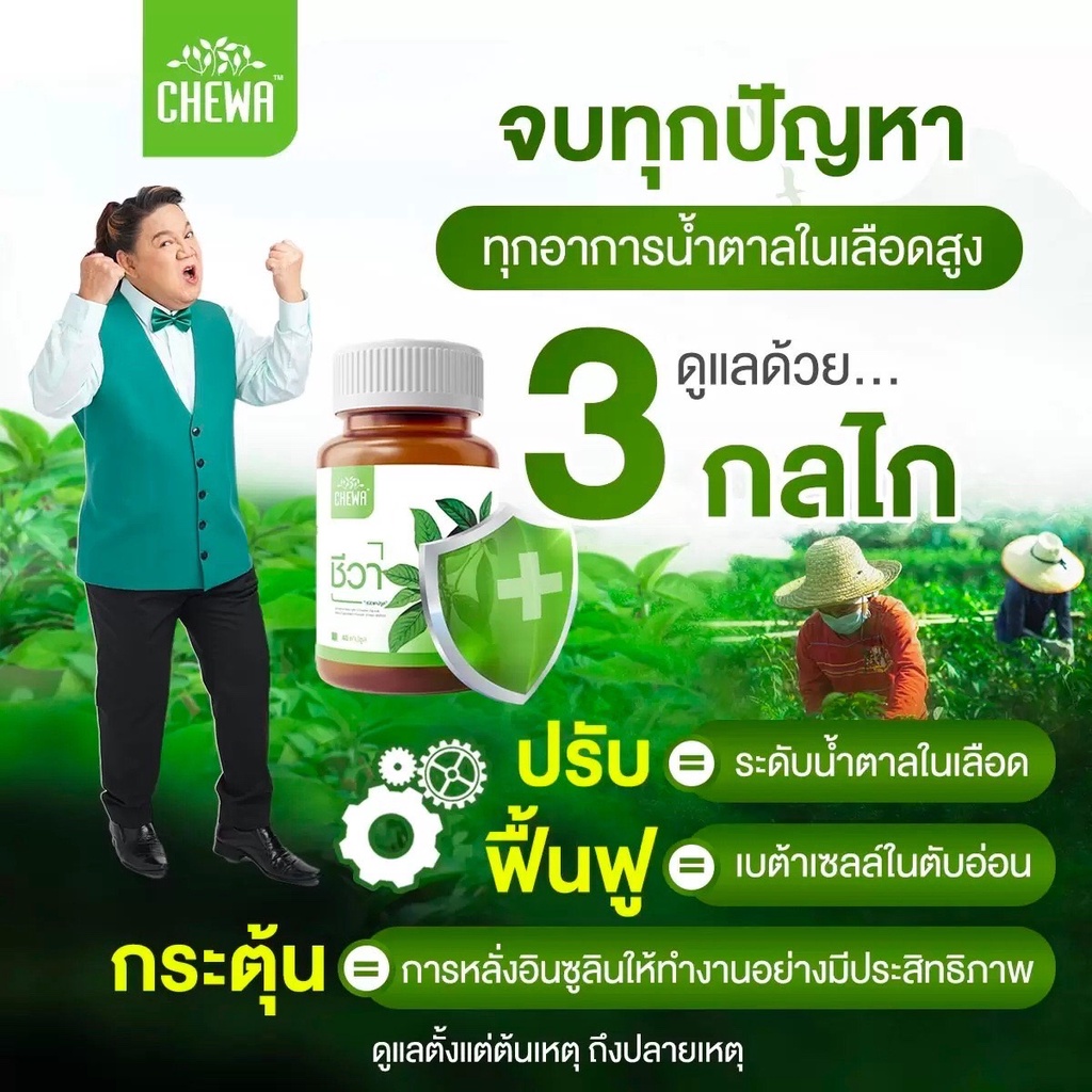 ผลิตภัณฑ์เสริมอาหาร-chewa-ชีวา-อ-ยิ่งศักดิ์แนะนำ-แคปซูล8กระปุก-แถมไฟเบอร์5ซอง-เบาหวาน-ดีท็อคล้างสารพิษ-ชามือ-ชาเท้า-ตา