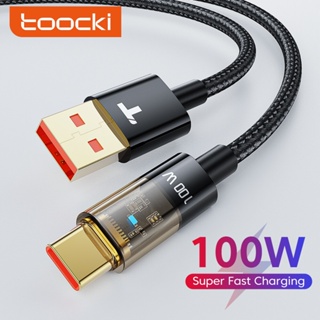 Toocki สายเคเบิลชาร์จเร็ว 6A Type C 100W USB C 3.0 สําหรับ Huawei Samsung 1 เมตร 2 เมตร 3 เมตร
