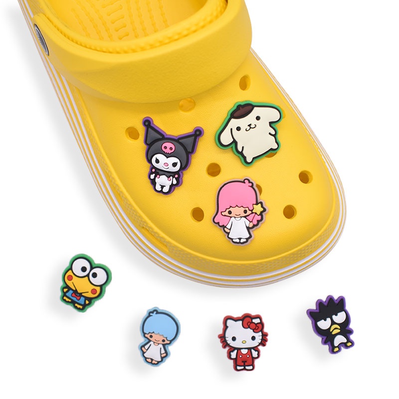 crocs-เข็มกลัด-ลายการ์ตูนอนิเมะ-pochacco-kuromi-duck-jibbits-charm-cinnamoroll-gemini-jibits-สําหรับตกแต่งรองเท้าผู้ชาย