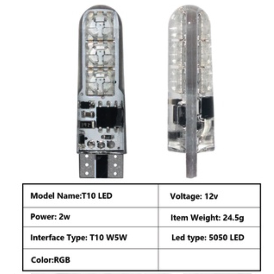 หลอดไฟหรี่รถยนต์-รถมอเตอร์ไซร์-เปลี่ยนสีได้-ขั้ว-t10-ไฟหรี่-7-สี-17-สเต็ป