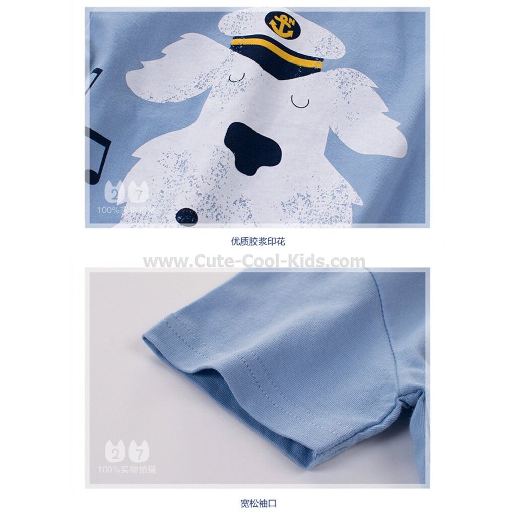 tsb-934-เสื้อยืดเด็กผู้ชาย-สีฟ้า-ลายหมา