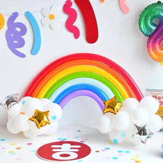 ลูกโป่งสายรุ้ง Rainbow balloons 🌈 ลูกโป่งไส้ไก่ ของเล่น