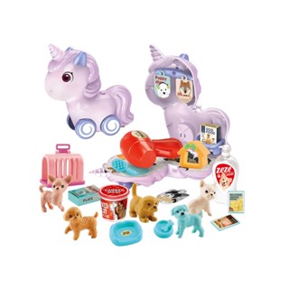 Unicorn Pet Shop Set ยูนิคอร์น กระเป๋า ร้านสัตว์เลี้ยง 27 ชิ้น