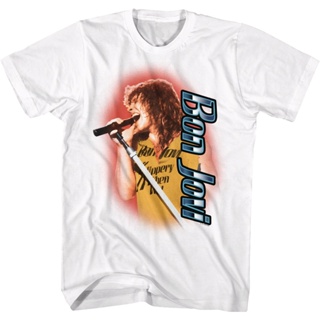 Jon Bon Jovi T-Shirt เสื้อยืดน่ารักๆ เสื้อยืดสีขาวผู้หญิง