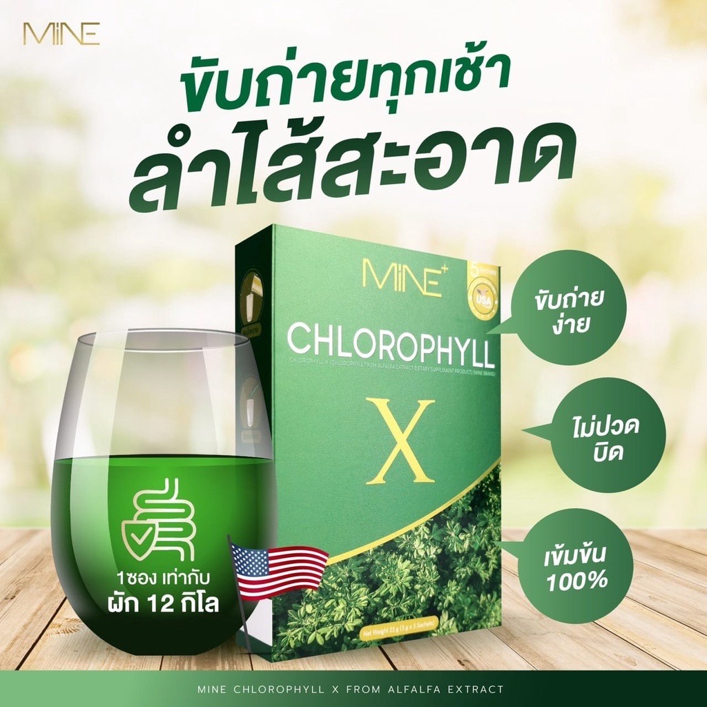 มายน์คลอโรฟิลล์-ของแท้-1-กล่อง-5-ซอง-mine-chlorophyll-x-มายคอลลาฟิว-มายน์-คลอโรฟิลล์-เอ็กซ์