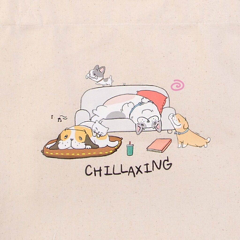 กระเป๋าผ้า-แคนวาส-หมาจ๋า-ลาย-chillaxing-002-chillax-bag
