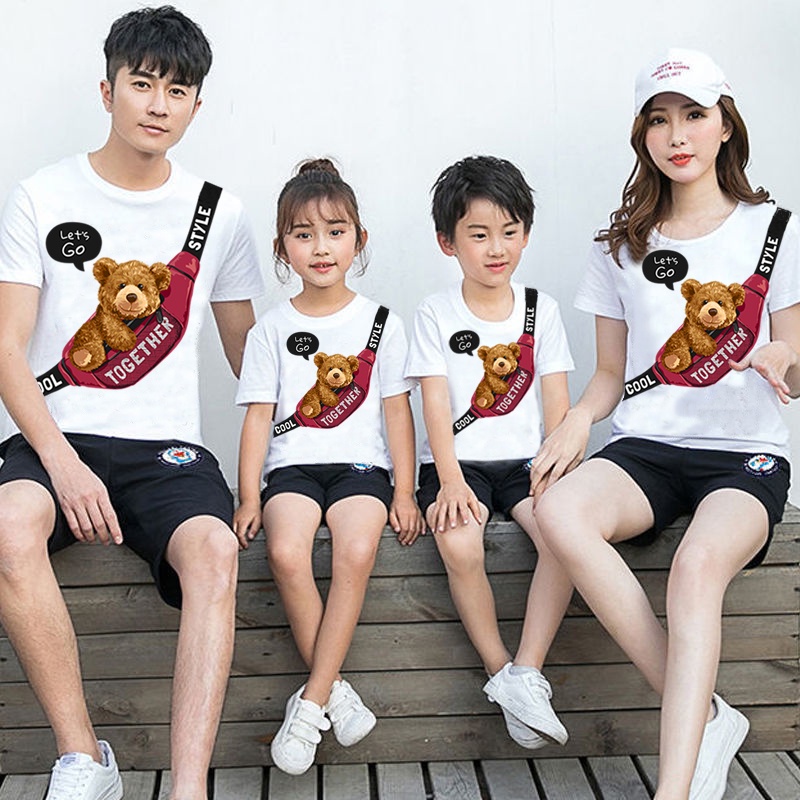 satchel-เสื้อยืดพ่อแม่ลูก-louely-bear-พิมพ์ลายเป็นของขวัญที่ดีที่สุดสำหรับเด็ก