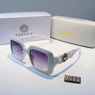 Versace เทรนด์แฟชั่น หรูหรา เต็มกรอบ แว่นกันแดด สําหรับผู้ชายและผู้หญิง UV400