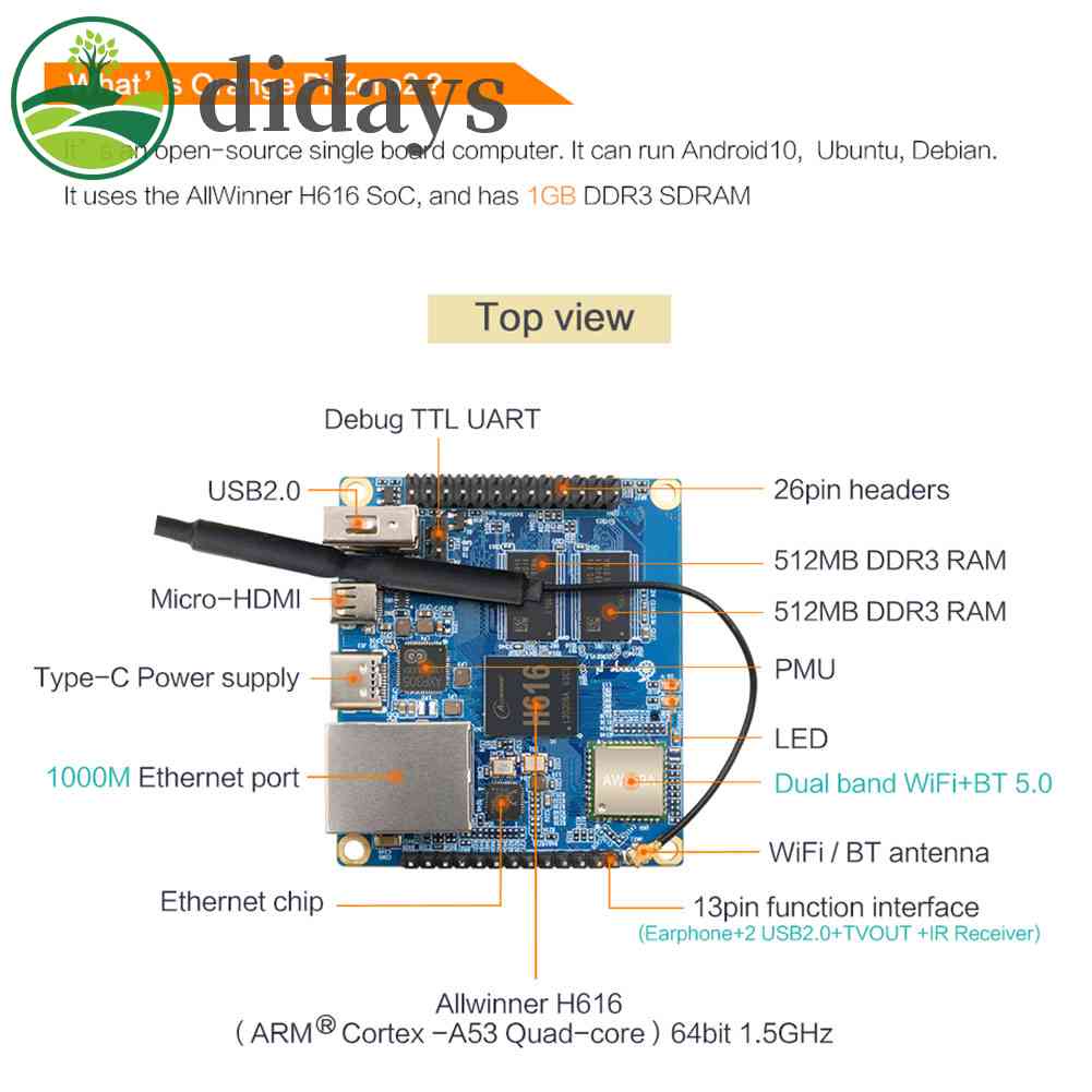 บอร์ด-didays-orange-pi-zero-2-1gb-ram-quad-core-dual-band-wifi-แหล่งกําเนิดไฟฟ้า