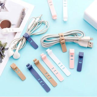 5 ชิ้น 3 หลุมซิลิโคนสายหูฟังม้วนเก็บข้อมูล USB ห่อสายชาร์จที่ใส่คลิป