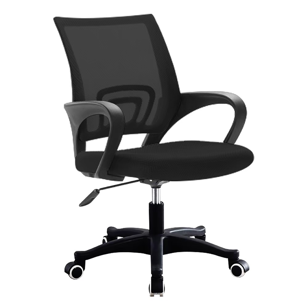 ภาพหน้าปกสินค้าเก้าอี้สำนักงาน เก้าอี้ทำงาน รุ่น B ขาเหล็ก( Black-04 ) ปรับระดับได้ หลังตาข่าย สูง 101 ซม. Office Chair จากร้าน h.t.dmedia บน Shopee