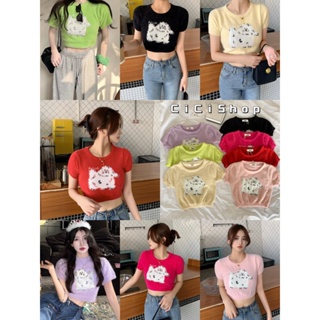 ภาพหน้าปกสินค้าCicishop(A1272-1)Puffy Croptop เสื้อครอปขนนุ่มลายน้องแมว เนื้อผ้าดี ใส่แมตช์คิ้วท์ๆ ที่เกี่ยวข้อง