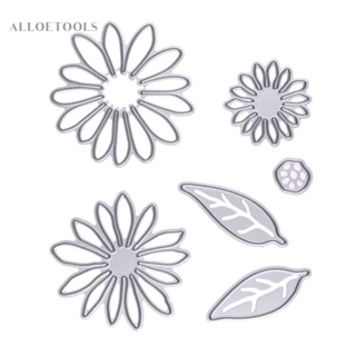 6 X Flowers แผ่นแม่แบบโลหะ ตัดลาย สําหรับตกแต่งสมุด หัตถกรรม [alloetools.th]