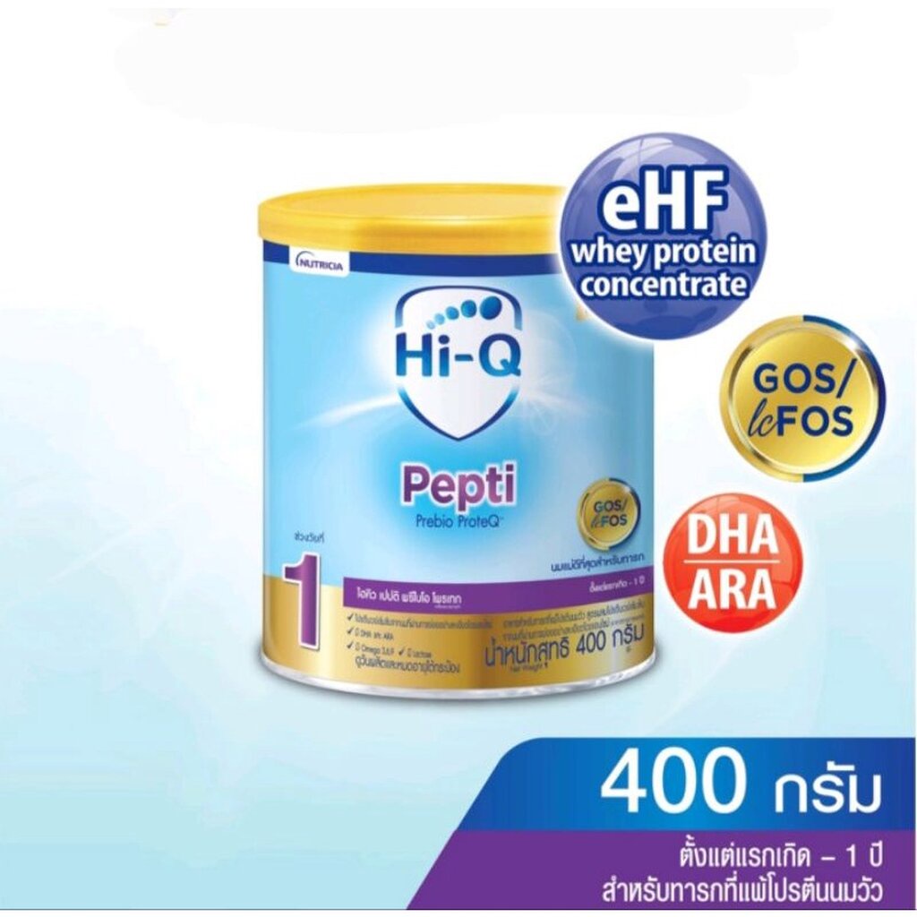 ภาพหน้าปกสินค้านมผง Hi-Q Pepti ไฮคิว เปปติ พรีไบโอโพรเทค ขนาด 400 กรัม 1กระป๋อง