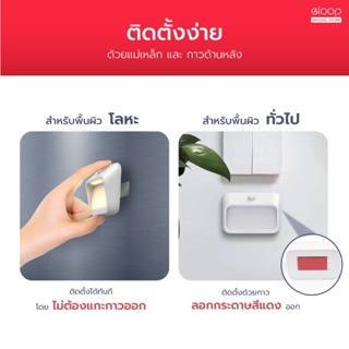 ภาพขนาดย่อของภาพหน้าปกสินค้าEloop D1 ไฟเซ็นเซอร์ ตรวจจับความเคลื่อนไหว แบตในตัว 1800mAh ไฟกลางคืน ไฟอัจฉริยะไร้สาย จากร้าน gadgetx บน Shopee ภาพที่ 3