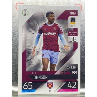 การ์ดนักฟุตบอล Ben Johnson 2022/23 การ์ดสะสม West ham united FC การ์ดนักเตะ เวสต์แฮมยูไนเต็ด เวสแฮม