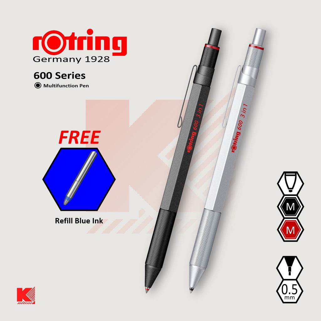 ปากกา 3 ระบบ Rotring 600 3 in 1 Shopee Thailand