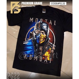 PG 22 Mortal Kombat Game เสื้อยืด หนัง นักร้อง เสื้อดำ สกรีนลาย ผ้าหนา PG T SHIRT S M L XL XXL