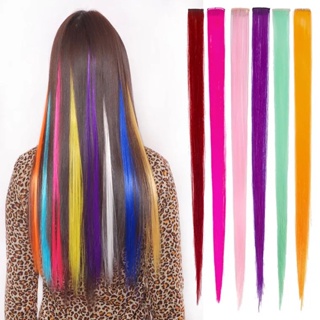 🌈hair extension🌈แฮร์พีช ช่อไฮไลท์ สไตล์เกาหลี ขนาด 55 ซม. 24 สี