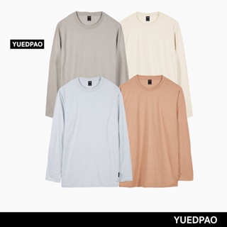 Yuedpao ยอดขาย No.1 รับประกันไม่ย้วย 2 ปี ผ้านุ่ม เสื้อยืดเปล่า เสื้อยืดสีพื้น เสื้อยืดแขนยาว 4 สี