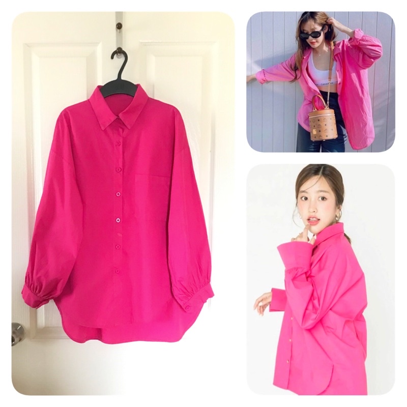 เสื้อเชิ้ตสีchocky-pink-freesize