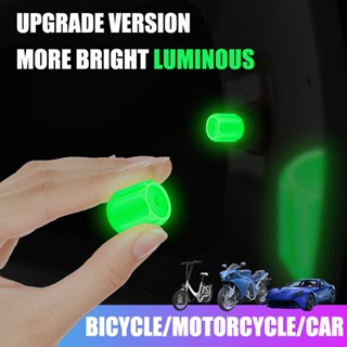ฝาครอบวาล์วยาง แบบเรืองแสง อุปกรณ์เสริม สําหรับรถยนต์ รถจักรยานยนต์ จํานวน 1 ชิ้น