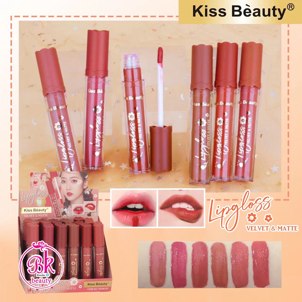 kiss-beaury-เครื่องสำอาง-ลิปสติก-ลิปจุ่ม-ลิปเนื้อแมตส์-ลิปกลอส-สีสวย-ติดทนนาน-เนื้อแมท-กำมะหยี่-ให้ความชุ่มชื้น-ไม่แห้ง