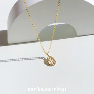 earika.earrings - classic yellow gold rose necklace สร้อยคอจี้กุหลาบสีทอง S92.5 ปรับขนาดได้