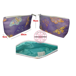 กระเป๋าเครื่องสำอาง สีม่วง CLINIQUE Butterfly Printed Violet Pouch