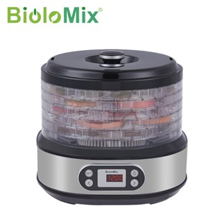 Biolomix BPA FREE เครื่องอบแห้งอาหาร 6 ถาด พร้อมตัวจับเวลา และตัวควบคุมอุณหภูมิ แบบดิจิทัล สําหรับผัก ผลไม้ เนื้อสัตว์