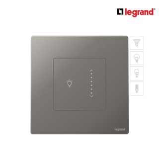 Legrand ดิมเมอร์แบบสัมผัส (สำหรับหลอด LED) 300 W สีเทาดำ 1G 300W Touch Sliding Dimmer|Mallia Senses|Dark Silver|281286DS