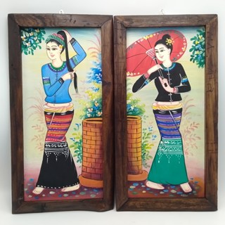 ภาพวาดติดผนัง เพ้นท์แบบล้านนา