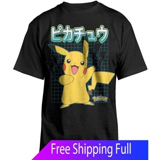 ฤดูร้อน ใหม่ บุคลิกภาพร์ตูนพิมพ์ฤดูร้อน Pokemon Mens Pikachu Grid T-Shirt Pikachu เสื้อยืดผู้ชาย t-shirt เสื้อยืดสีพื้น