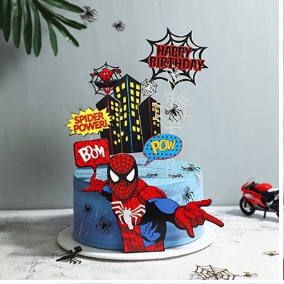 ใหม่-ของเล่นตุ๊กตาซูเปอร์ฮีโร่-spider-man-ของขวัญวันเกิด-สําหรับตกแต่งเค้ก