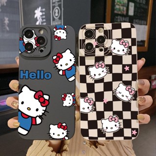 เคสโทรศัพท์มือถือ ขอบสี่เหลี่ยม ป้องกันเต็มเลนส์ ลาย Hello Kitty สําหรับ Samsung Galaxy A33 A53 A73 5G A32 A52S A72 A31 A41 A71