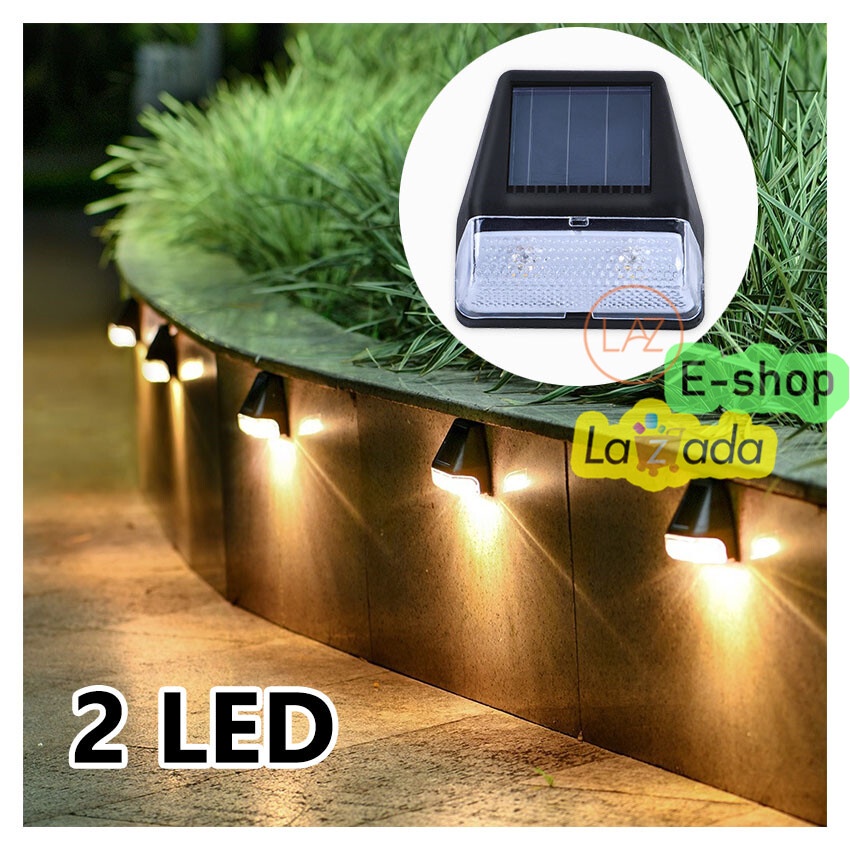 solar-light-1-led-ติดบันไดหน้าบ้าน-รั้วบ้าน-ไฟเหลือง-เพิ่มความสวยงาม