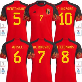เสื้อกีฬาแขนสั้น ลายทีมชาติฟุตบอล Belgium jersey 22 23 Fans Issues ชุดเหย้า 2022 ไซซ์ S-4XL