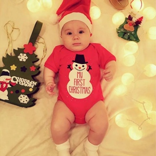 🇹🇭 พร้อมส่งที่ไทยจ้า 🇹🇭 ชุดบอดี้สูทคริสมาสต์ ซานต้า Christmas Santa Baby Romper สำหรับเด็กแรกเกิดถึงสองขวบ